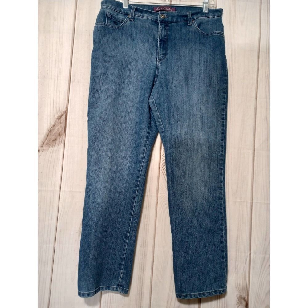 Gloria Vanderbilt Amanda High Rise Straight Leg Jeans Blue Medium Wash 16 Petite